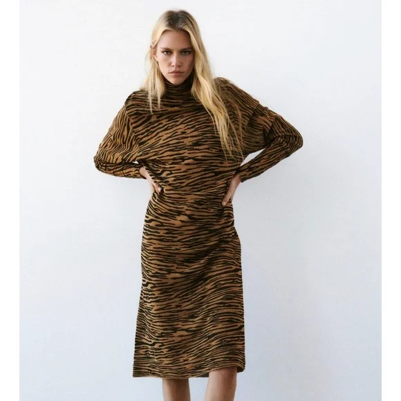 Zara jacquard knit dress